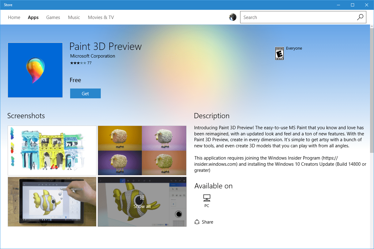 microsoft 3d objects download